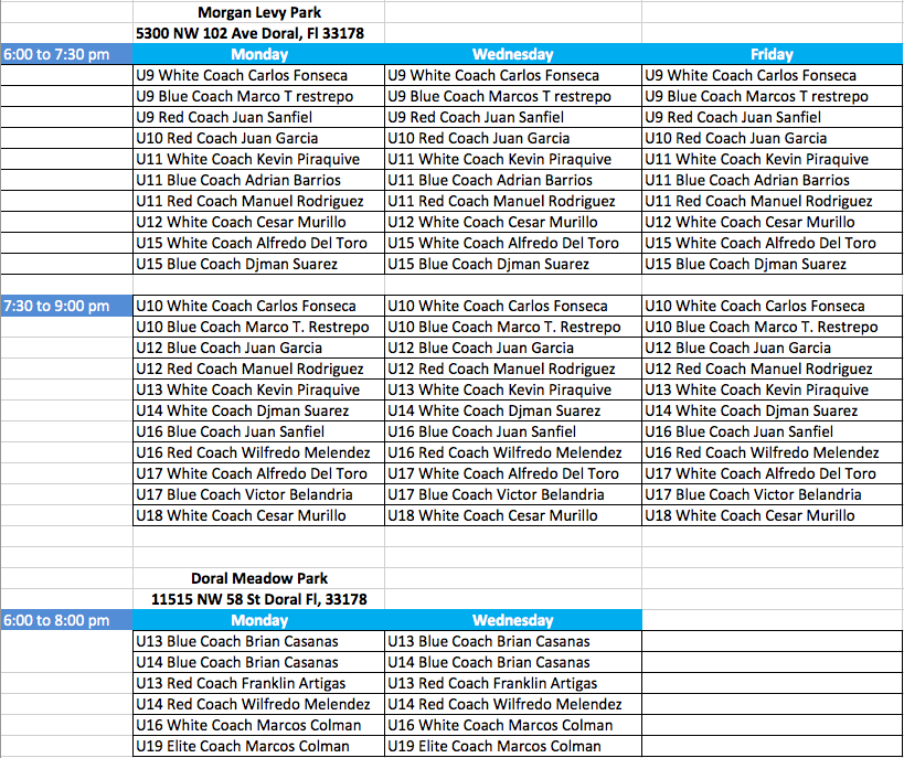 competitive season schedule 2016