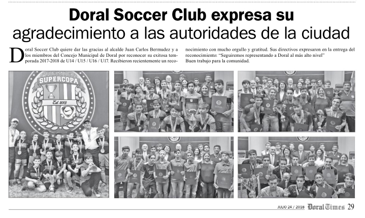 Doral Soccer News